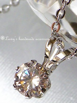 画像2:  ピンクダイヤモンドの１粒ネックレス