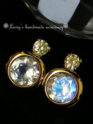 画像1: GR.YELLOWダイヤモンドとブルームーンのピアス