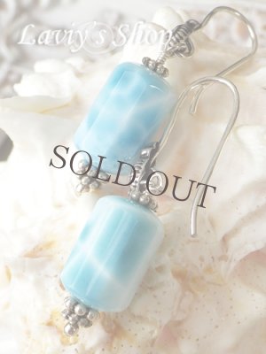 画像2: 高品質八角柱ラリマールの装飾パーツピアス