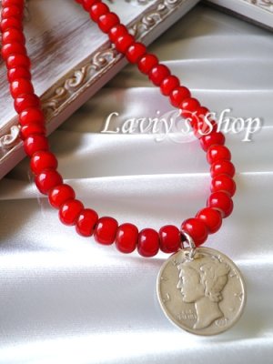 画像6: アンティークメダルとインディアンビーズのネックレス