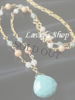 画像3: スリーピングビューティーターコイズとパステルGemのデザインネックレス