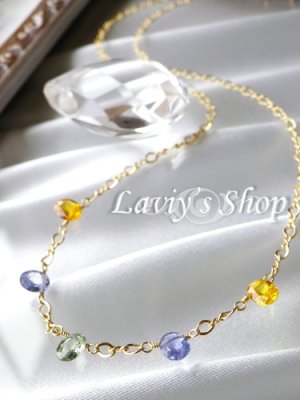 画像2: ファンシーカラーサファイアのクールデザインネックレス