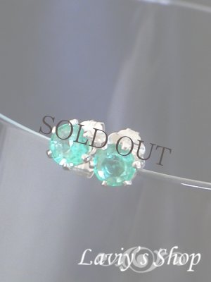 画像6: 非処理/ザンビア産宝石エメラルドのスタッドピアス(Silver925爪留)