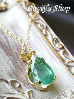 画像8: 非処理/ザンビア産大粒宝石エメラルドの1粒ネックレス