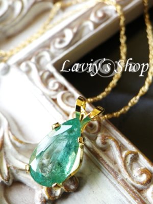 画像2: 非処理/ザンビア産大粒宝石エメラルドの1粒ネックレス