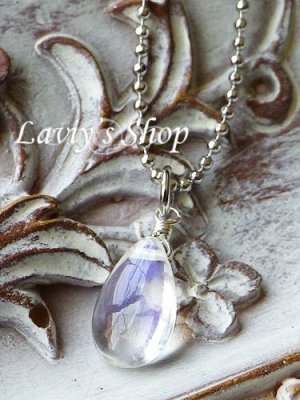 画像3: 雫ロイヤルブルームーンストーンの1粒ネックレス