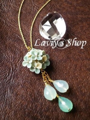 画像3: 紫陽花とブルーオパールのフリンジネックレス