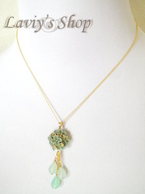 画像8: 紫陽花とブルーオパールのフリンジネックレス