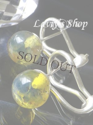 画像4: 高品質ラウンドブルーアンバーのスタッドタイプレバーバックピアス