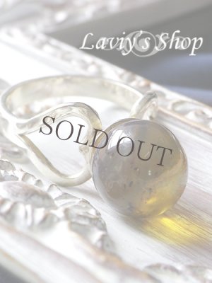 画像8: 高品質ラウンドブルーアンバーのリング