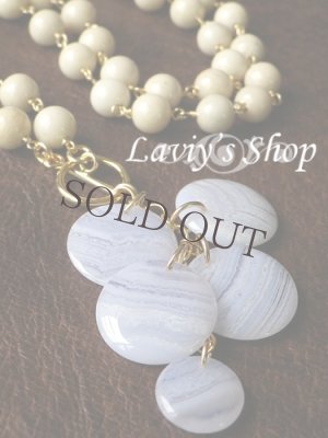 画像3: ブルーレースコインタッセルとリバーストーンのネックレス