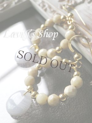 画像6: ブルーレースコインとリバーストーンのループピアス