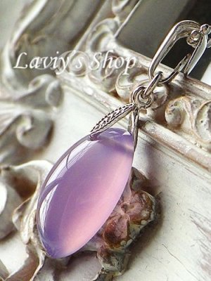 画像2: Silver925/ヴァイオレットカルセドニーの1粒ネックレス