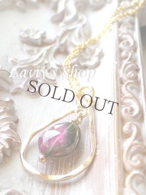 画像7: ウォーターメロントルマリンの雫リングモチーフネックレス