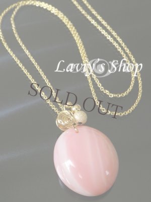 画像5: 大粒ピンクオパールの一粒ワイヤリングネックレス