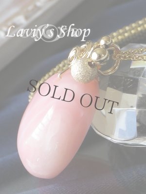 画像3: 大粒ピンクオパールの一粒ワイヤリングネックレス