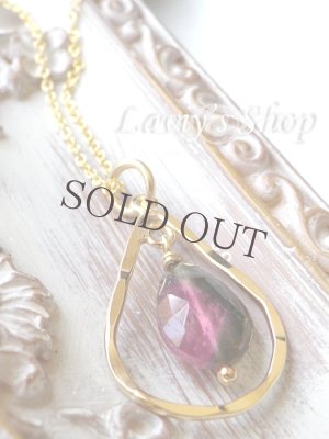 画像6: ウォーターメロントルマリンの雫リングモチーフネックレス