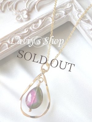 画像5: ウォーターメロントルマリンの雫リングモチーフネックレス