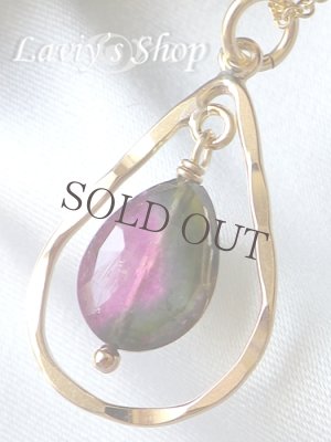 画像3: ウォーターメロントルマリンの雫リングモチーフネックレス