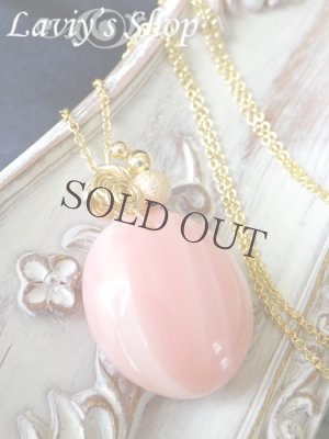 画像4: 大粒ピンクオパールの一粒ワイヤリングネックレス