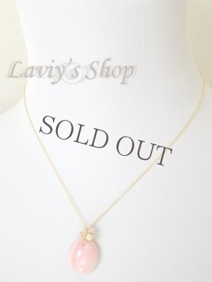 画像9: 大粒ピンクオパールの一粒ワイヤリングネックレス