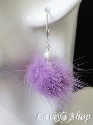 画像7: ミンクファーと淡水パールのピアス