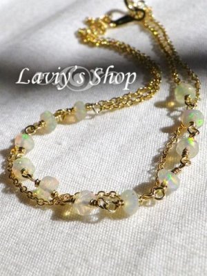 画像6: エチオピア産オパールGemビーズの2連デザインブレスレット