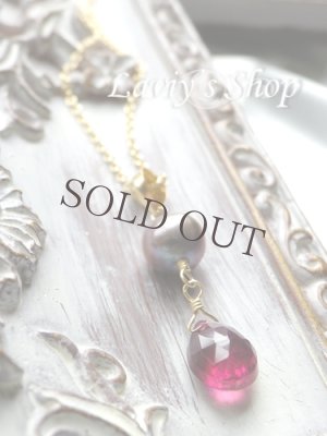 画像3: ルベライトと淡水パールのシンプルネックレス