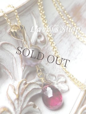 画像2: ルベライトと淡水パールのシンプルネックレス