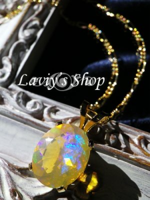 画像3: 大きめファセットエチオピア産オパールの1粒ネックレス