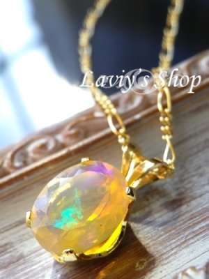 画像7: 大きめファセットエチオピア産オパールの1粒ネックレス