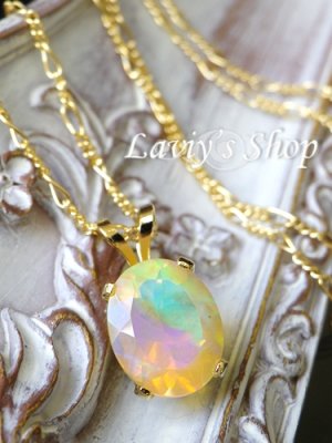 画像4: 大きめファセットエチオピア産オパールの1粒ネックレス