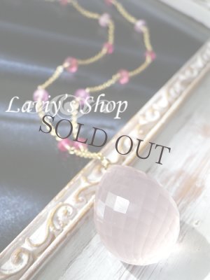 画像3: 大粒ローズクォーツブリオレットとピンクGemのデザインチェーンネックレス