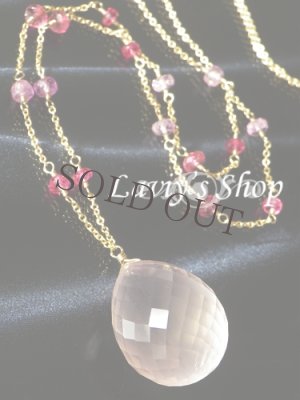 画像6: 大粒ローズクォーツブリオレットとピンクGemのデザインチェーンネックレス