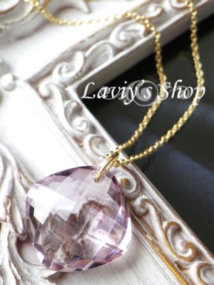 画像3: パフカットGemの1粒ネックレス(ローズクォーツorローズアメジスト)