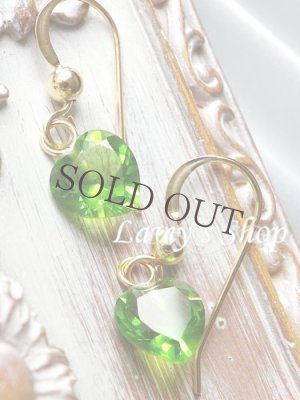 画像5: 宝石クロムダイオプサイトハートの1粒ピアス