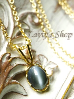 画像2: 宝石アレキサンドライトキャッツアイのプチネックレス