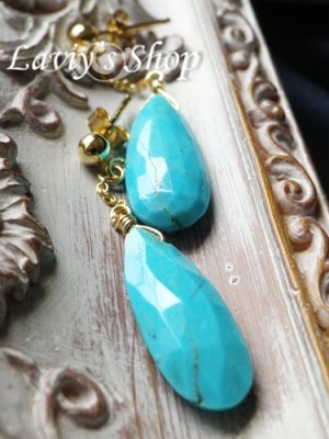 画像5: スリーピングビューティーターコイズのチェーンピアス