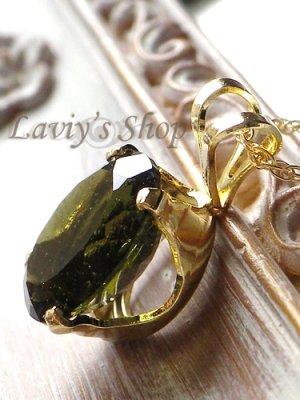 画像3: 大粒宝石モルダバイトの1粒ネックレス