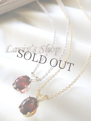 画像2: お手頃宝石ガーネットの1粒ネックレス