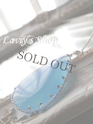 画像6: 特大ブルーオニキスのベゼルワイヤーネックレス