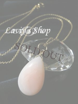 画像2: 大粒ピンクオパールの一粒ネックレス