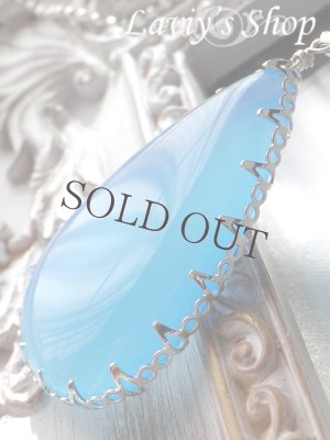 画像3: 特大ブルーオニキスのベゼルワイヤーネックレス