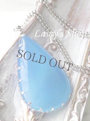 画像2: 特大ブルーオニキスのベゼルワイヤーネックレス