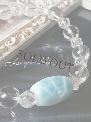 画像4: 高品質ナツメシェイプラリマールと水晶のスピリチュアルデザインブレスレット