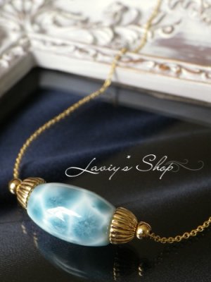 画像4: 高品質ナツメシェイプラリマールのデザインネックレス