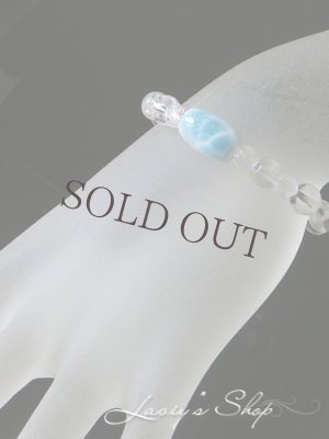 画像7: 高品質ナツメシェイプラリマールと水晶のスピリチュアルデザインブレスレット