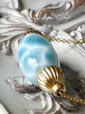 画像6: 高品質ナツメシェイプラリマールのデザインネックレス