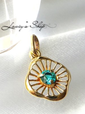 画像4: 稀少!K18/パライバベリルのペンダントトップ