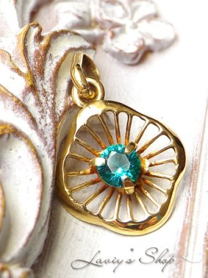 画像2: 稀少!K18/パライバベリルのペンダントトップ